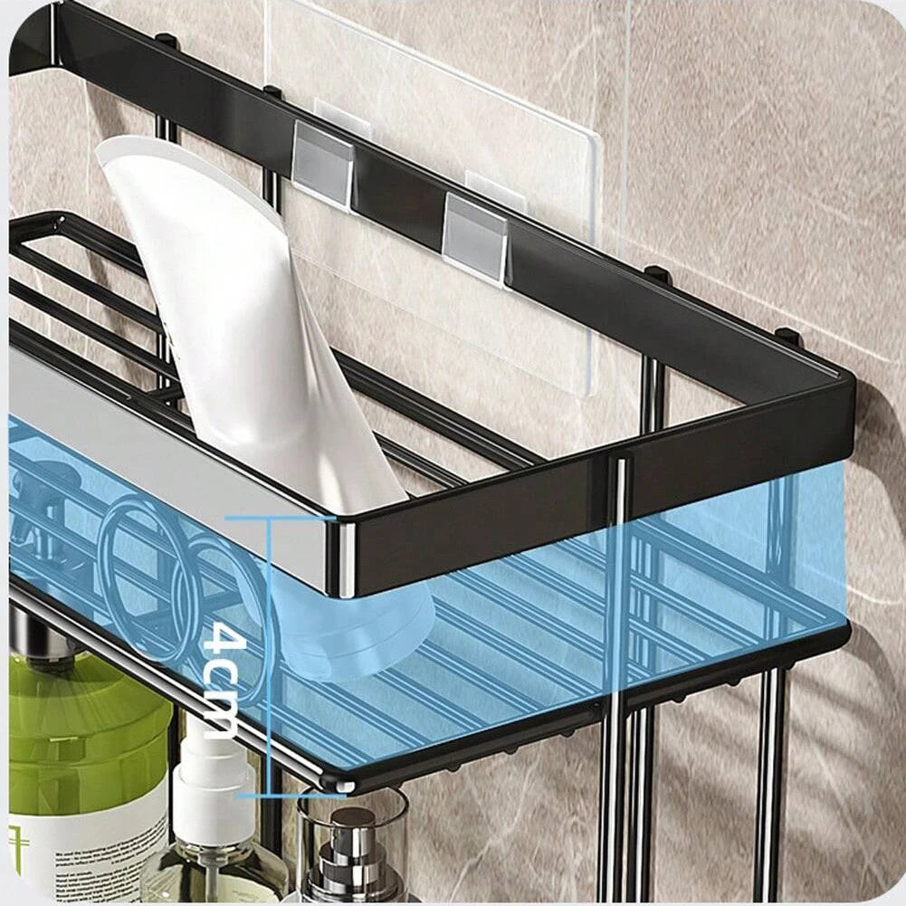 Over The Toilet Storage Shelf, 1-Tier/2-Tier/3-Tier Large Capacity Bathroom Storage Organizer Rack With No Drill Adhesive Hook