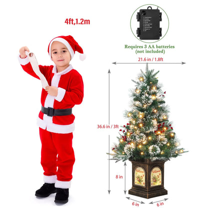 3ft Pre-Lit Artificial Mini Christmas Tree with 78 Led Lights