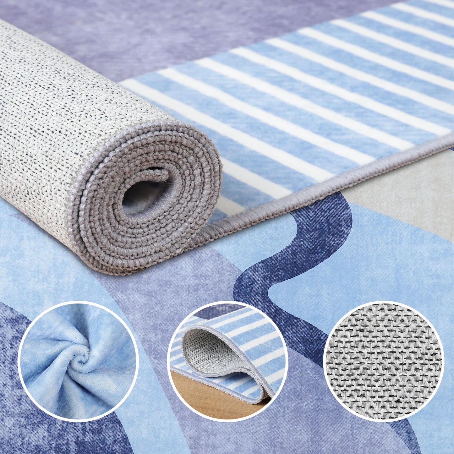 Area Rugs for Living Room, Machine Washable Vintage Rug,