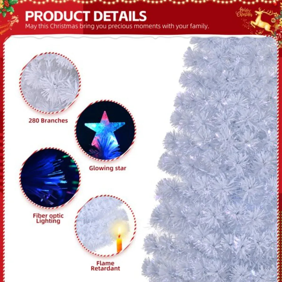 7 FT Prelit Christmas Tree Artificial Fiber Optic