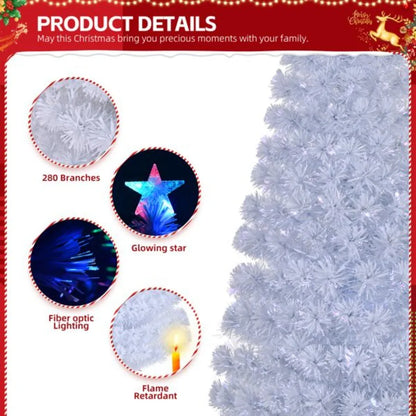 7 FT Prelit Christmas Tree Artificial Fiber Optic