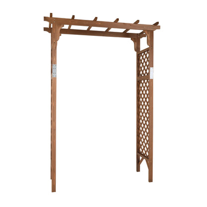Beautiful And Practical  Flat-Topped Wooden Arch Garden Arch Dark Brown