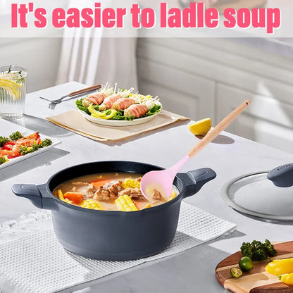 Kitchen Knives Heat-Resistant Non Stick Soup Spoon Cooking Set with Scissors Peeler Cut Meat