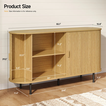 Sideboard Buffet Cabinet with Sliding Door, Storage Cabinet & Adjustable Shelf, Coffee Bar Cabinet Console Table