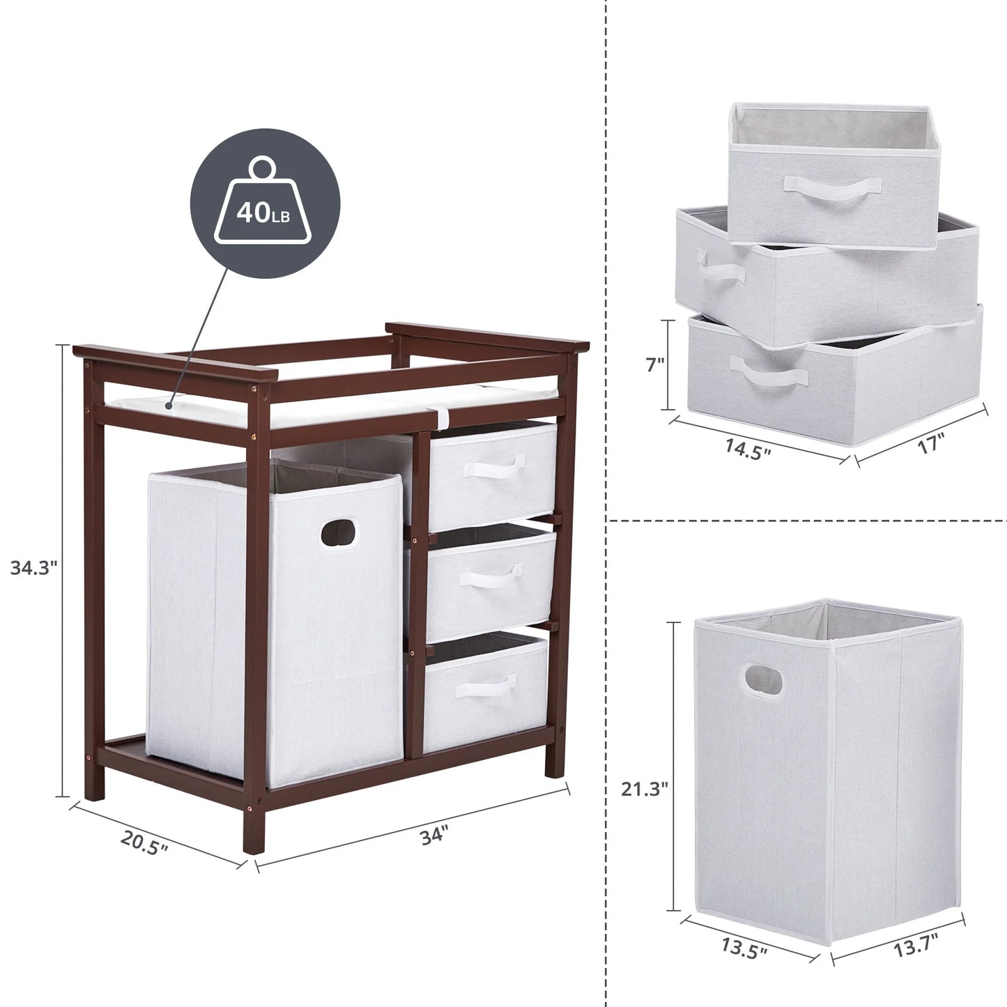 Baby Diaper Stand Multi layer Solid Wood Baby Diaper Stand