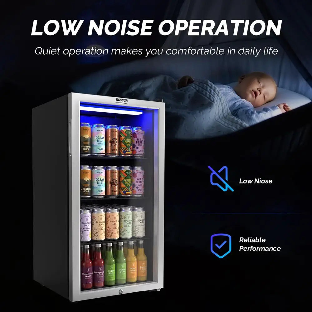 Beverage Cooler Refrigerator, Mini Cooler with Removable Shelves, 3250F Temperature