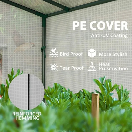 Walkin Portable Greenhouse Small Greenhouse for Outdoors with UVresistant PE Cover 6.6' x 2.5' x 5.6' White