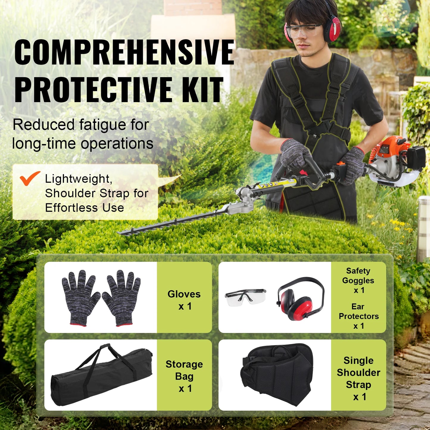 5-in-1 Multi-Functional Trimming Tools Gas Hedge Trimmer Weed Eater String Trimmer Edger Pole Saw Chainsaw Pruner