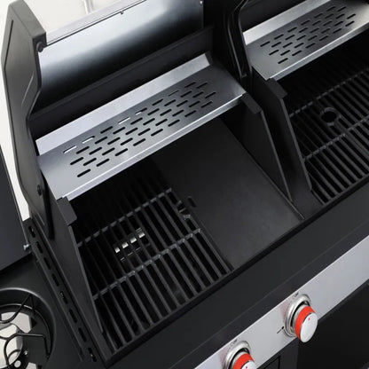 3-Burner Propane Gas BBQ combined with charcoal grill