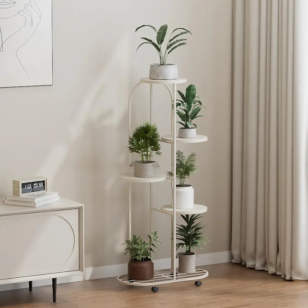 5 Tier Plant Stand Metal Tall Plant Shelf for I