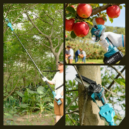 Seesii 3-in-1 Brushless Cordless 30mm Electric scissors 6'' Brushless Electric Chainsaw w/2.4m Extension Telescopic Rod Tool
