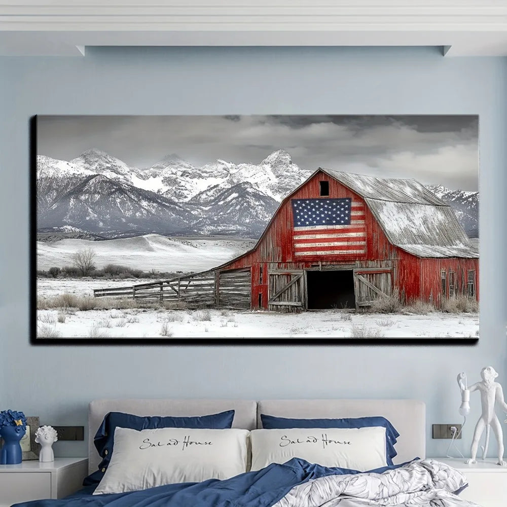 Living room wall decor, interior decor, modern aesthetic art, 1.5 inch thick pine solid wood frame