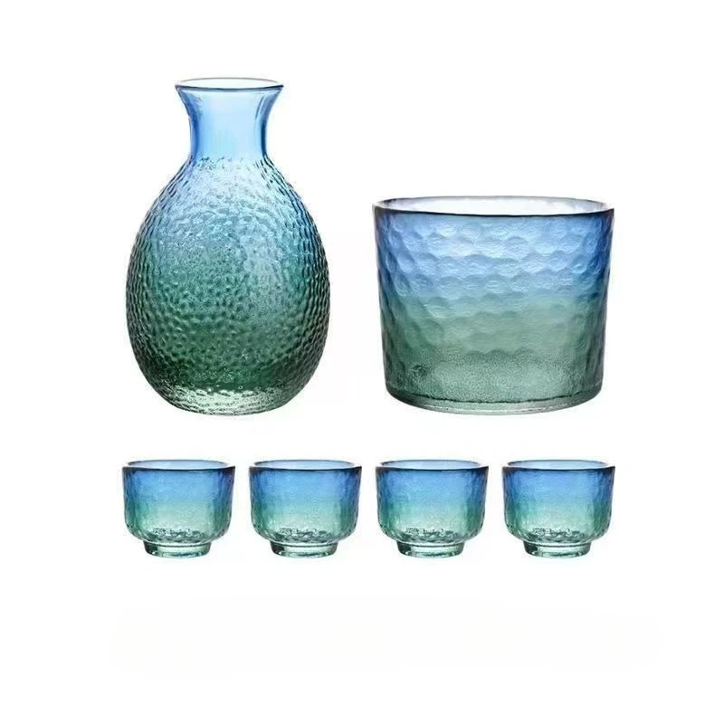Japanese Glass Bar Sets Glass Sake Wine Set Baijiu Whisky Cocktail Set Glass Flask Barware