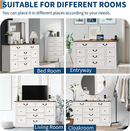 Wooden Chest of Drawer TV Stand Large Storage