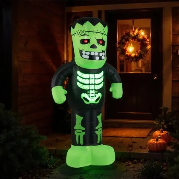 LED-Lit Inflatable Frankenstein Waterproof Outdoor Halloween Decor with Stakes/Ropes