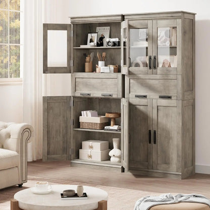 67" Tall Bathroom Storage Cabinet and Tall Cabinet for Living Room