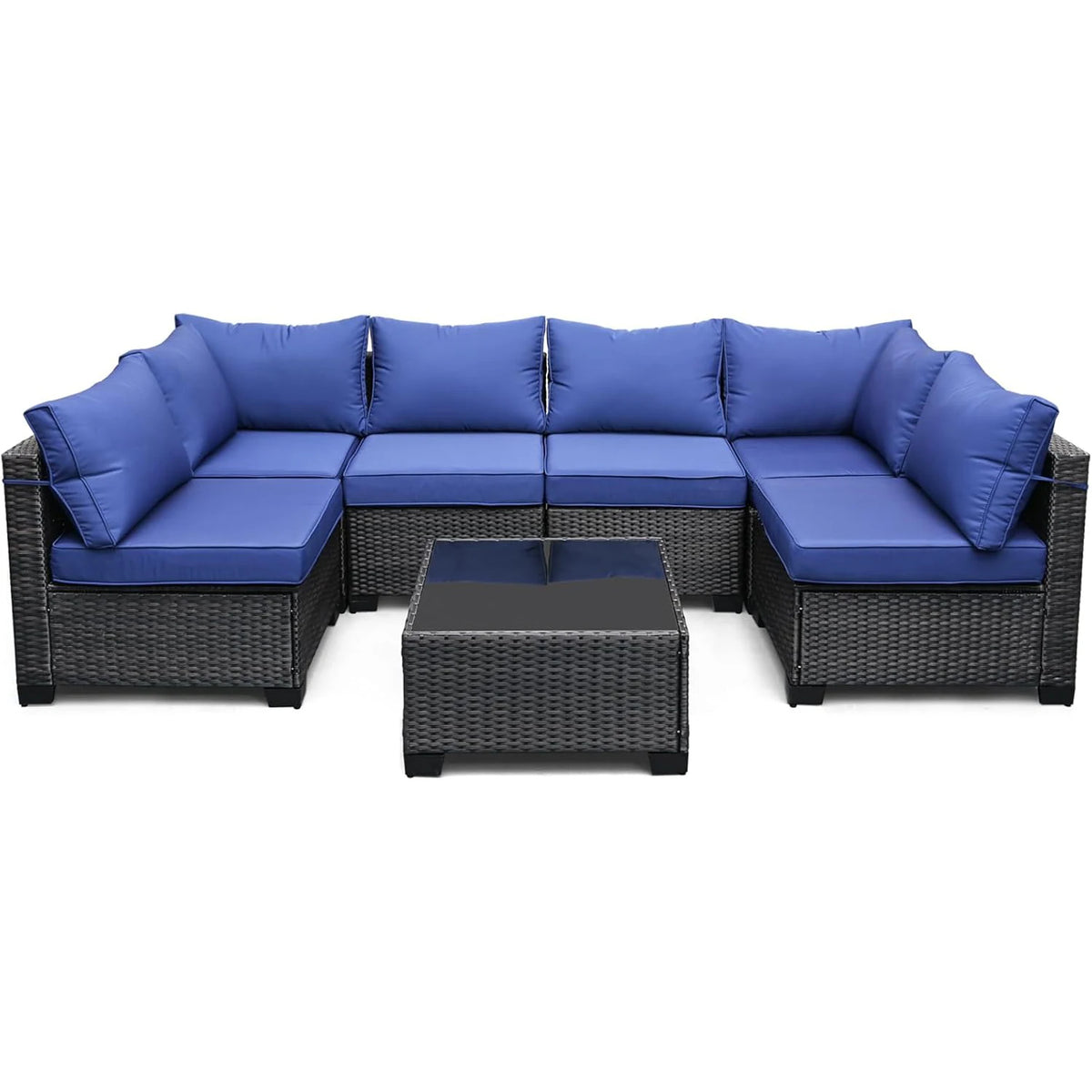 Outdoor Rattan Wicker Sectional Modular Conversation Sofa Set