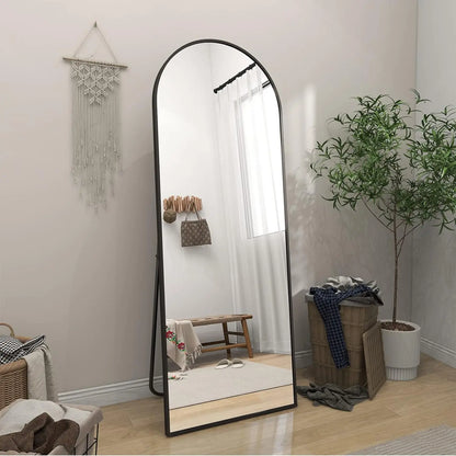 Arch Floor Mirror, Full Length Mirror Wall Mirror Hanging or Leaning Arched-Top Full Body Mirror with Stand for Bedroom