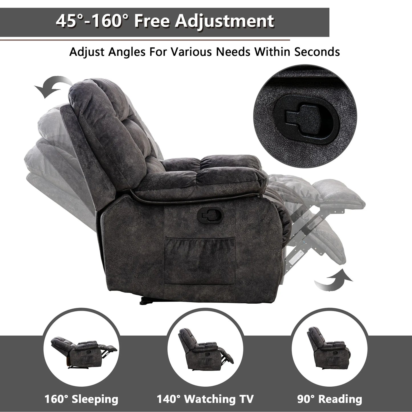 Manual Body Massage With Heating Function Sofa Chair Comfortable Elderly Chair Functional Chair With Storage Bag