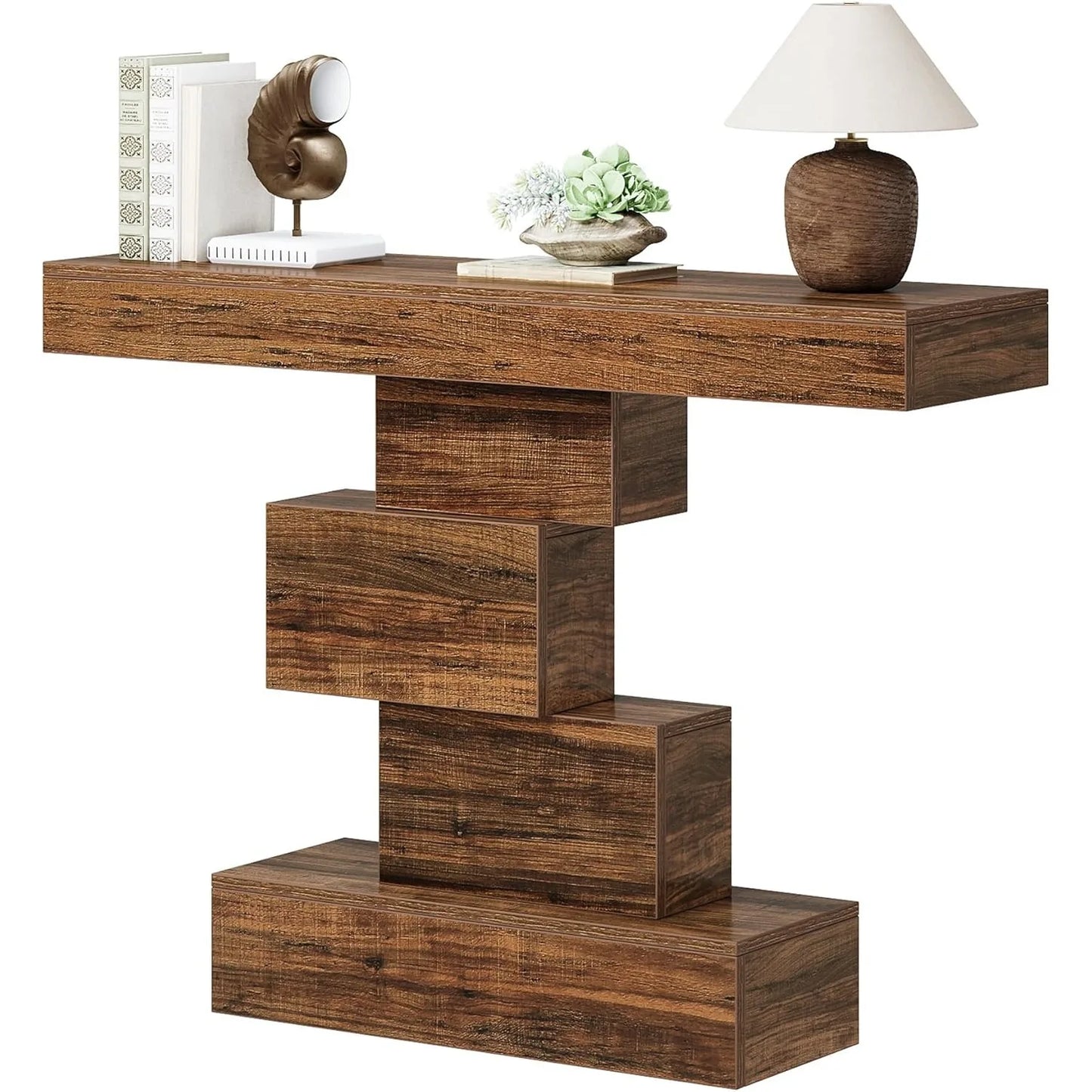 Farmhouse Console Table, Narrow Wood Sofa Table Behind Couch, Industrial Entryway Accent Table for Living Room