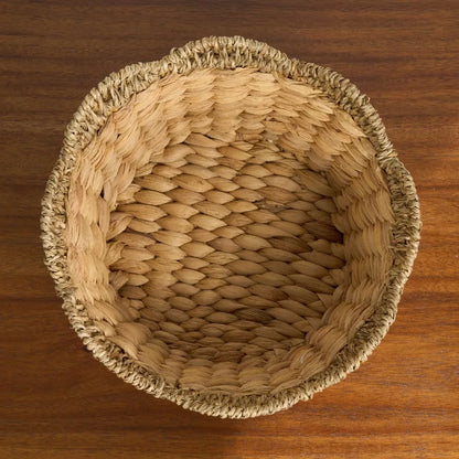 Water Hyacinth Woven Round Multi Use Kitchen and Bathroom 14 12 10 Basket Natural Brown