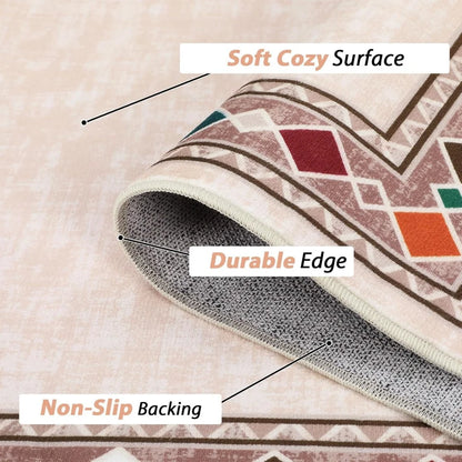 Border Solid Large Rug 9x12ft Rug Washable Area Rug for Living Room Dining Room Rug Bedroom Carpet Area Rugs for Farmhouse