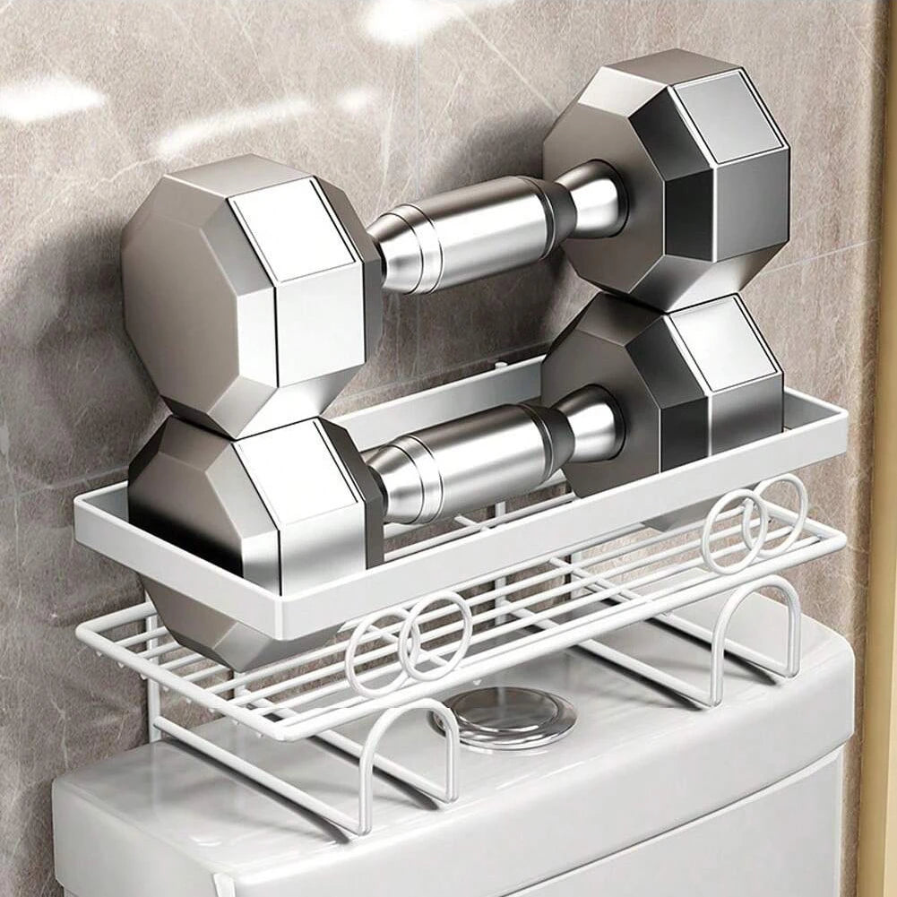 Over The Toilet Storage Shelf, 1-Tier/2-Tier/3-Tier Large Capacity Bathroom Storage Organizer Rack With No Drill Adhesive Hook