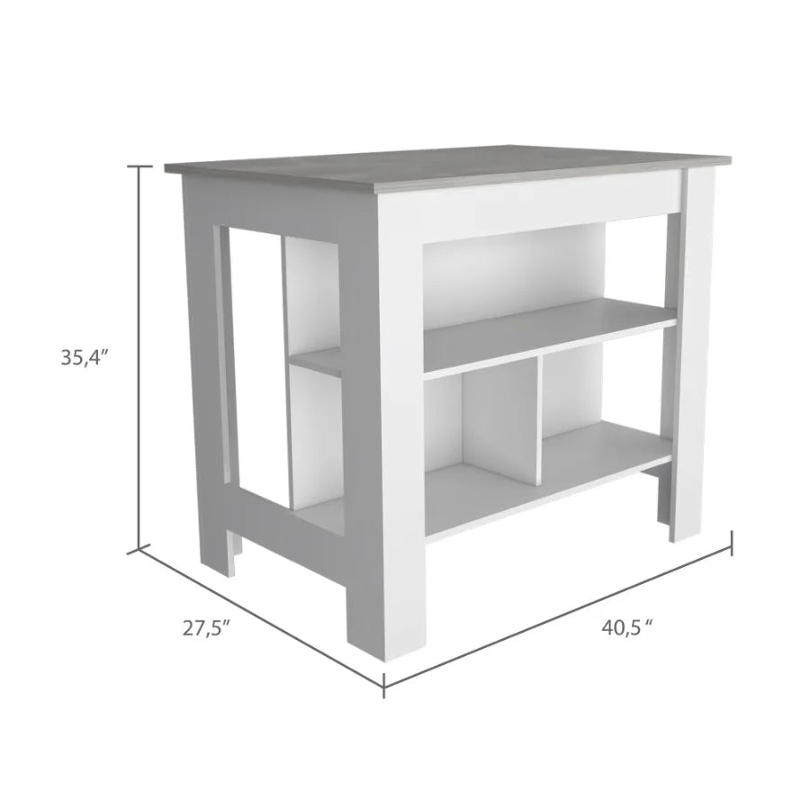 Brooklyn Kitchen Island Three Concealed Shelves