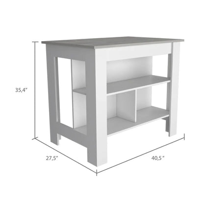 Brooklyn Kitchen Island Three Concealed Shelves