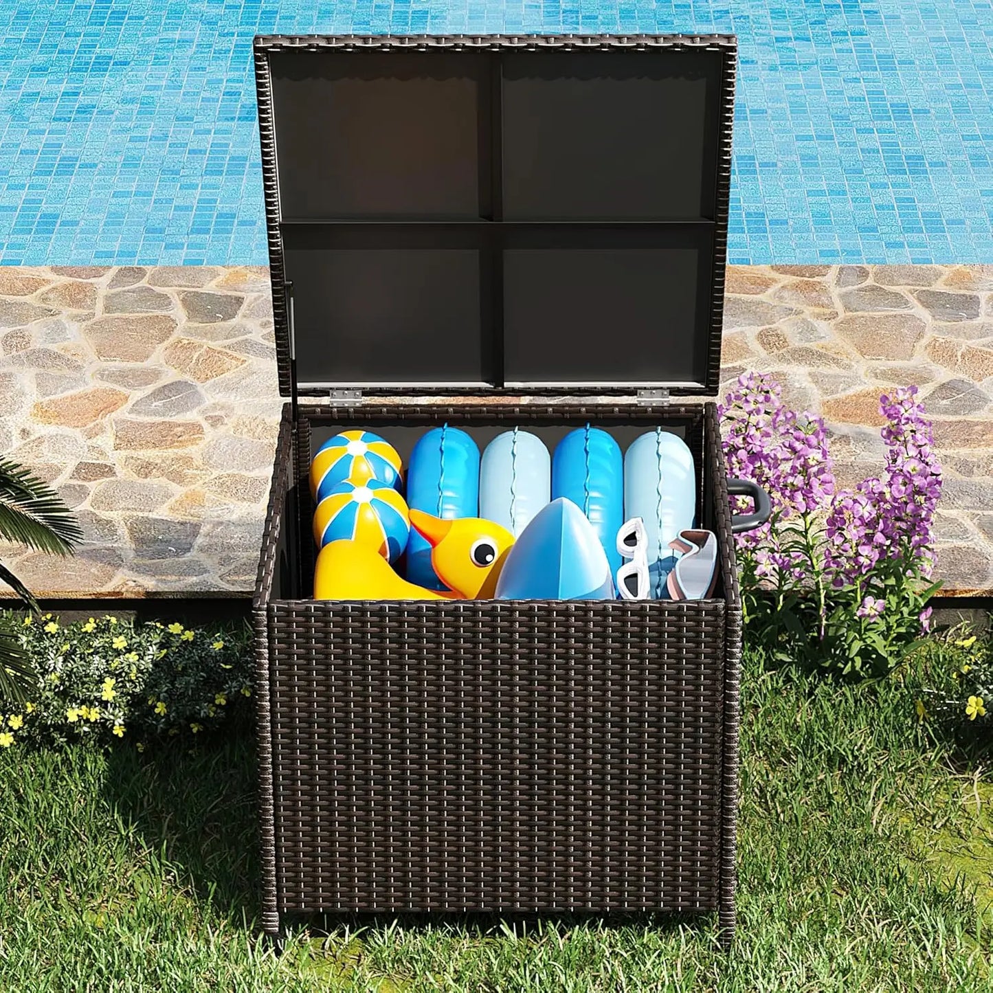 80 Gallon Outdoor Deck Box With Lockable Lid