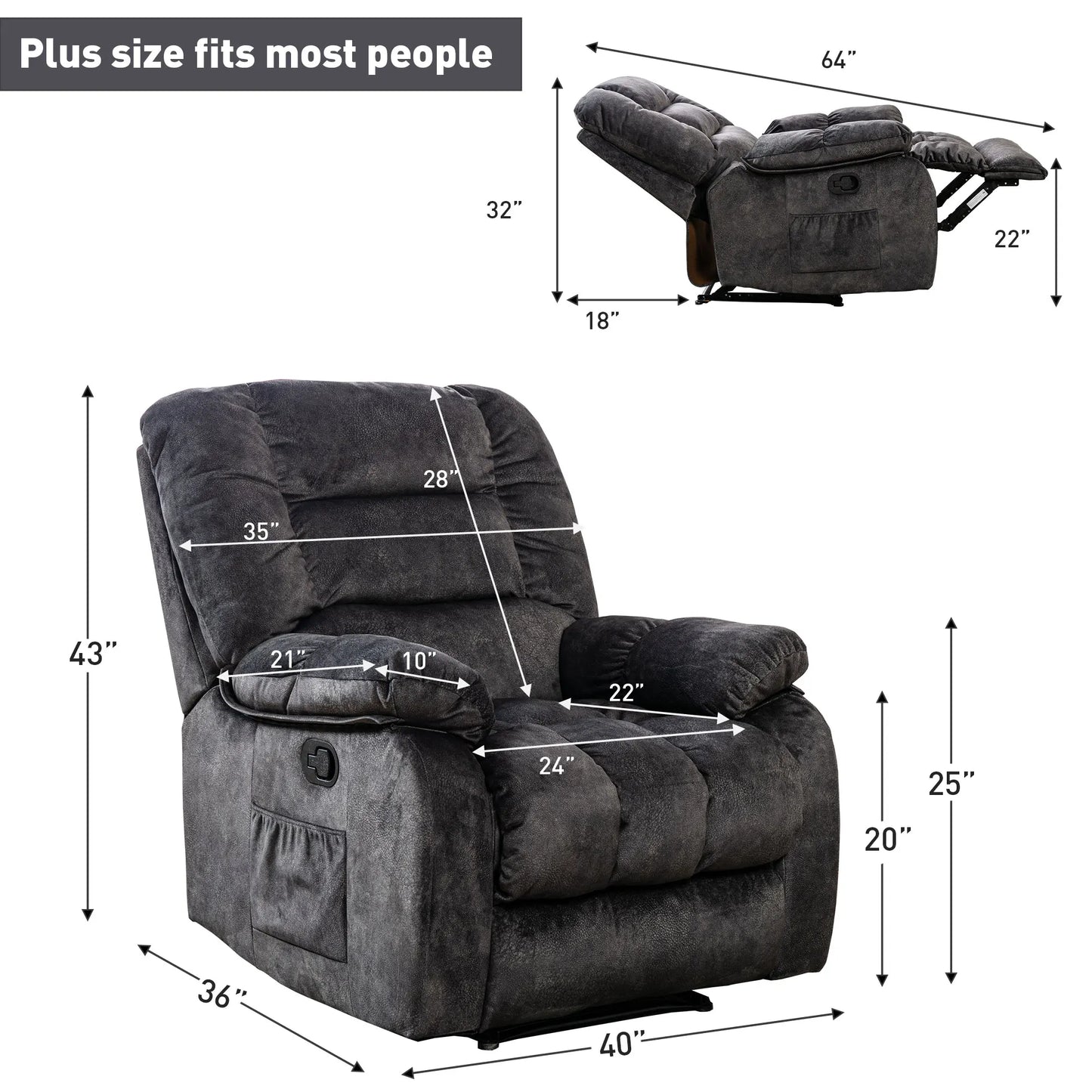 Manual Body Massage With Heating Function Sofa Chair Comfortable Elderly Chair Functional Chair With Storage Bag