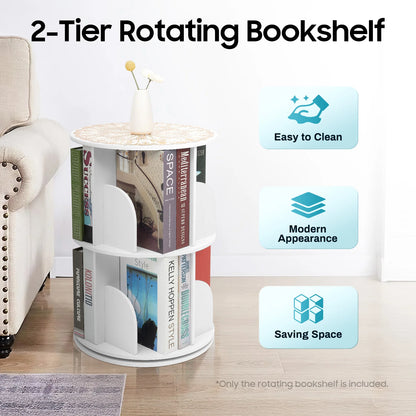 2-Tier Rotating Bookshelf: Stylish Design,