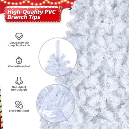 8ft White 670 Lights Warm Color 8 Modes 2008 Branch Christmas Tree White