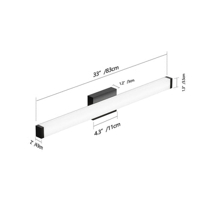 Modern Dimmable Bathroom LED Vanity Light - Waterproof Anti-Rust White Strip Fixture for Mirror & Master Bathroom
