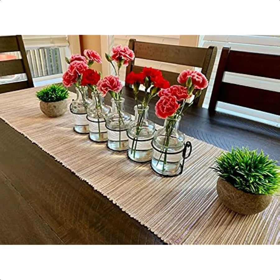 5pc Glass Flower Vase with Metal Holder