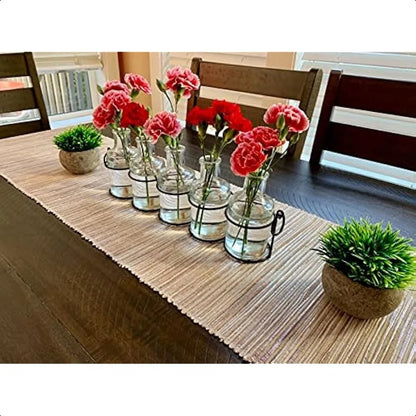 5pc Glass Flower Vase with Metal Holder