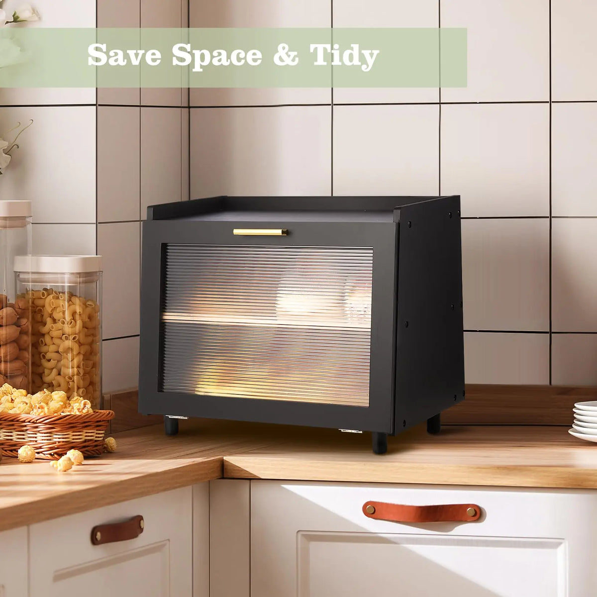 Double Layer Large Bread Box, Bamboo Bread Storage Container
