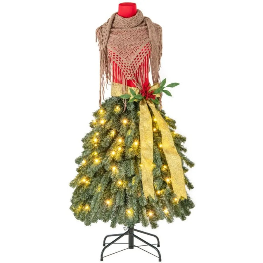 5 FT Prelit Manneq Artificial Christmas Tree Dress