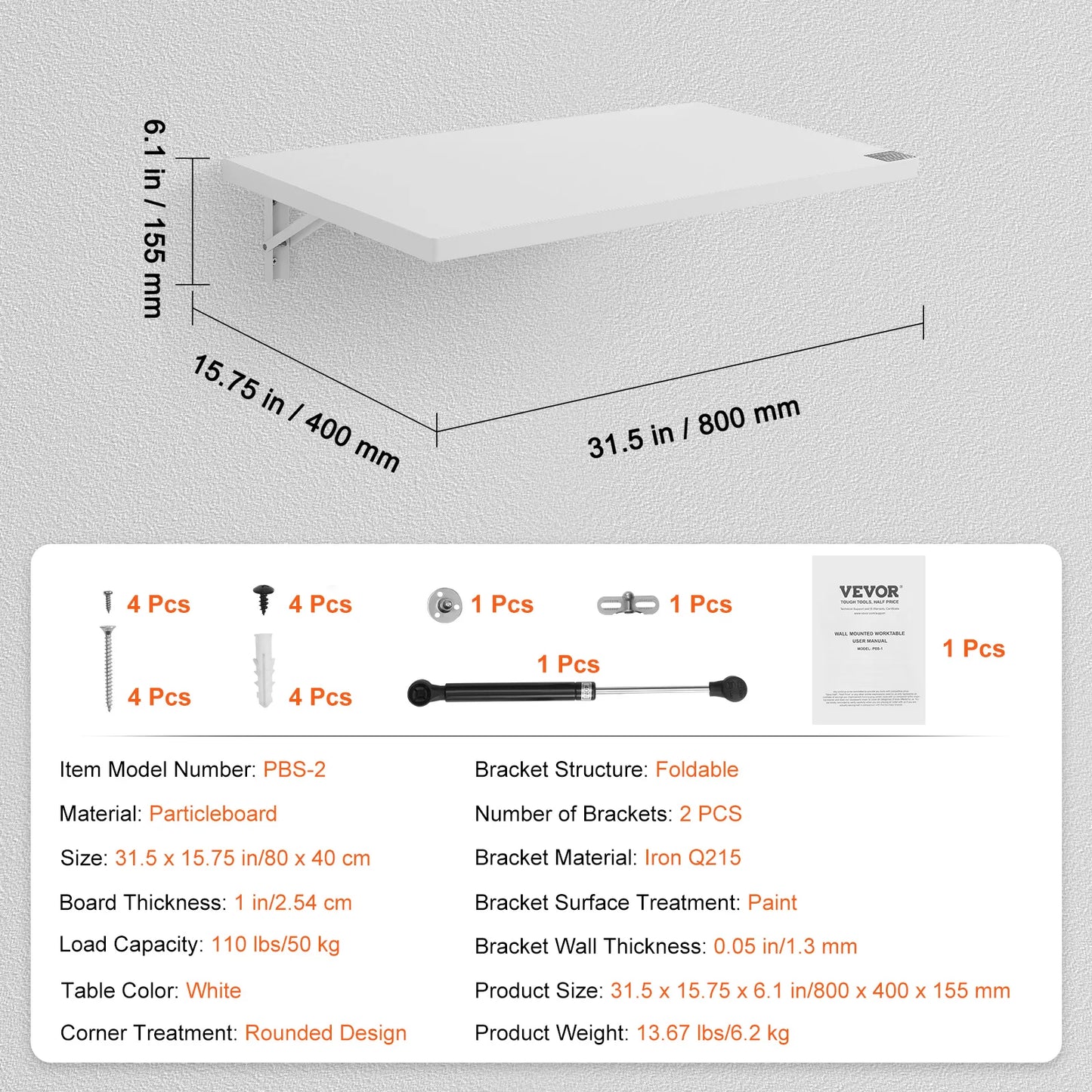 Wall Mounted Folding Table Drop Leaf