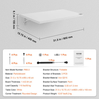 Wall Mounted Folding Table Drop Leaf