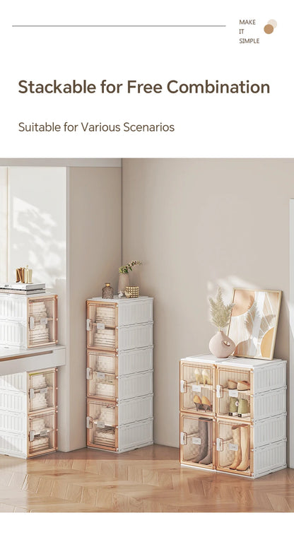 Foldable Clear Shoe Box,One Piece Shoe Rack, Bedroom Living Room Entrance Dormitory Accessory (For Entrance) Folding Sneaker