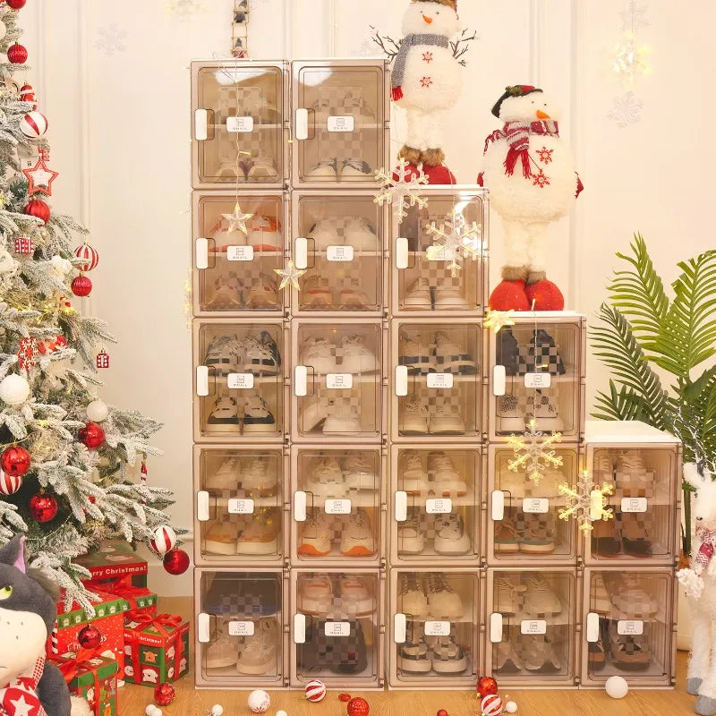 Foldable Clear Shoe Box,One Piece Shoe Rack, Bedroom Living Room Entrance Dormitory Accessory (For Entrance) Folding Sneaker