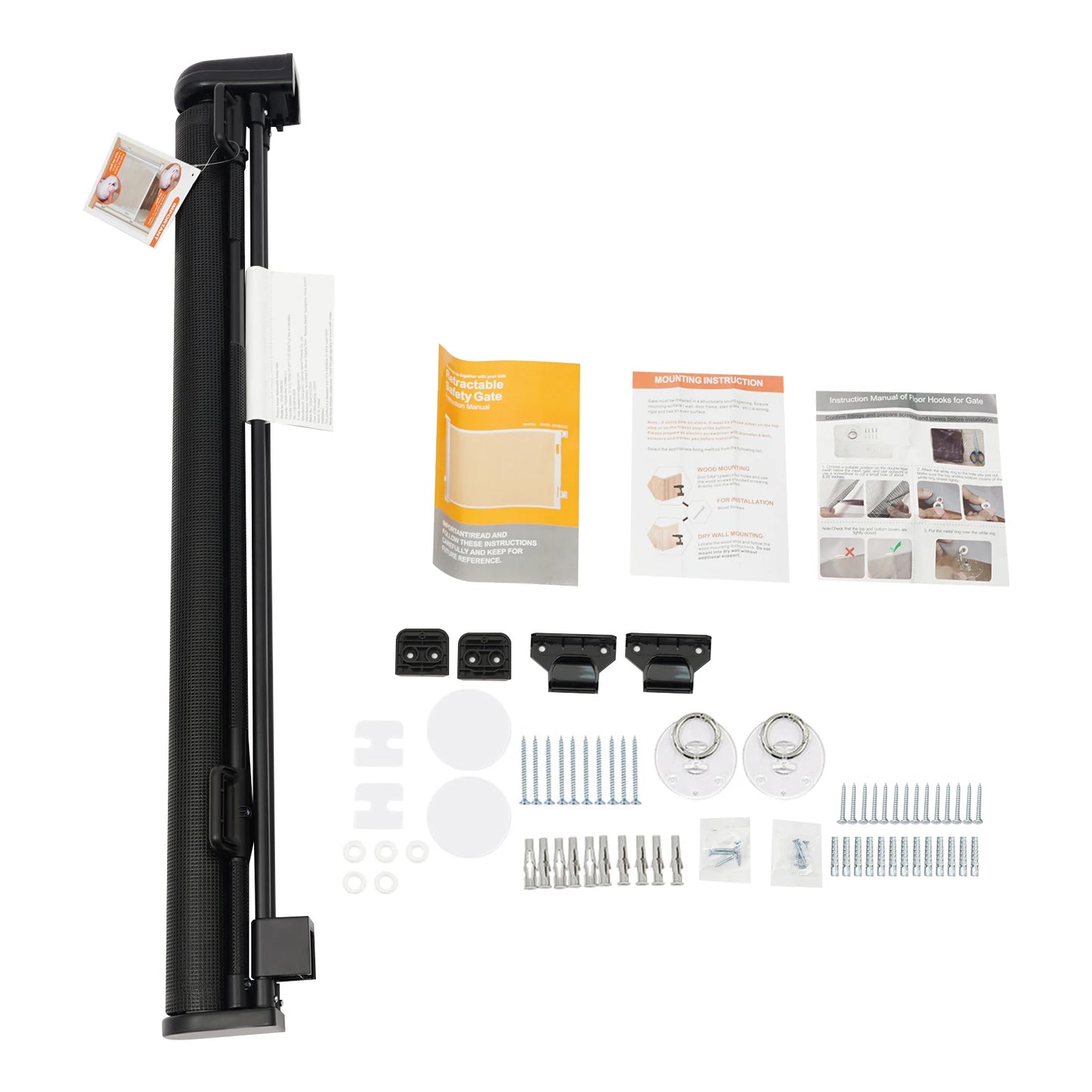 White/Black Iron Pet Fence 40-300cm Adjustable 84cm Height 10-40lbs Small Medium Dogs Indoor Safety Gate