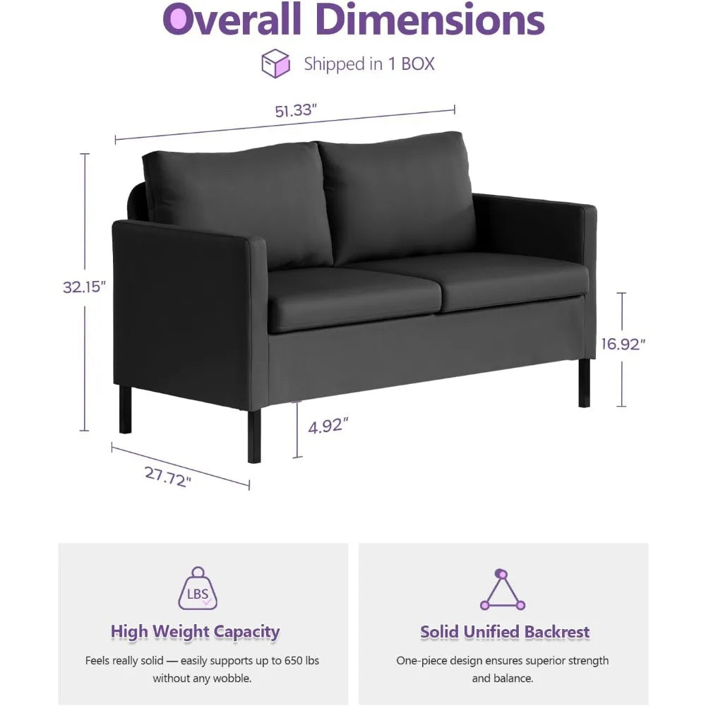 Faux Leather 2 Seater Love Seat Comfy