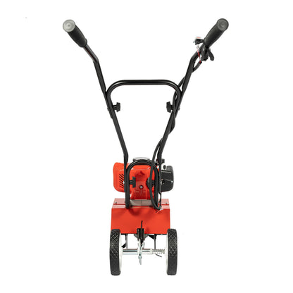 Gasoline Garden Tiller Cordless 2-stroke Air-Cooled Cultivator Rotary for Trenching Loosening 12in/30cm Wide 12cm dp