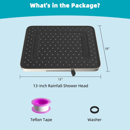 Hibbent 5 Spray Modes Shower Head, 13'' High Pressure Rain Shower Head, Large Rainfall Showerhead, High Flow Waterfall