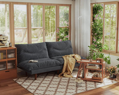 Dark Grey 2 Seater Compact Loveseat Mini Couch Modern Comfortable Furniture for Bedroom Living Room Small Spaces, Customized