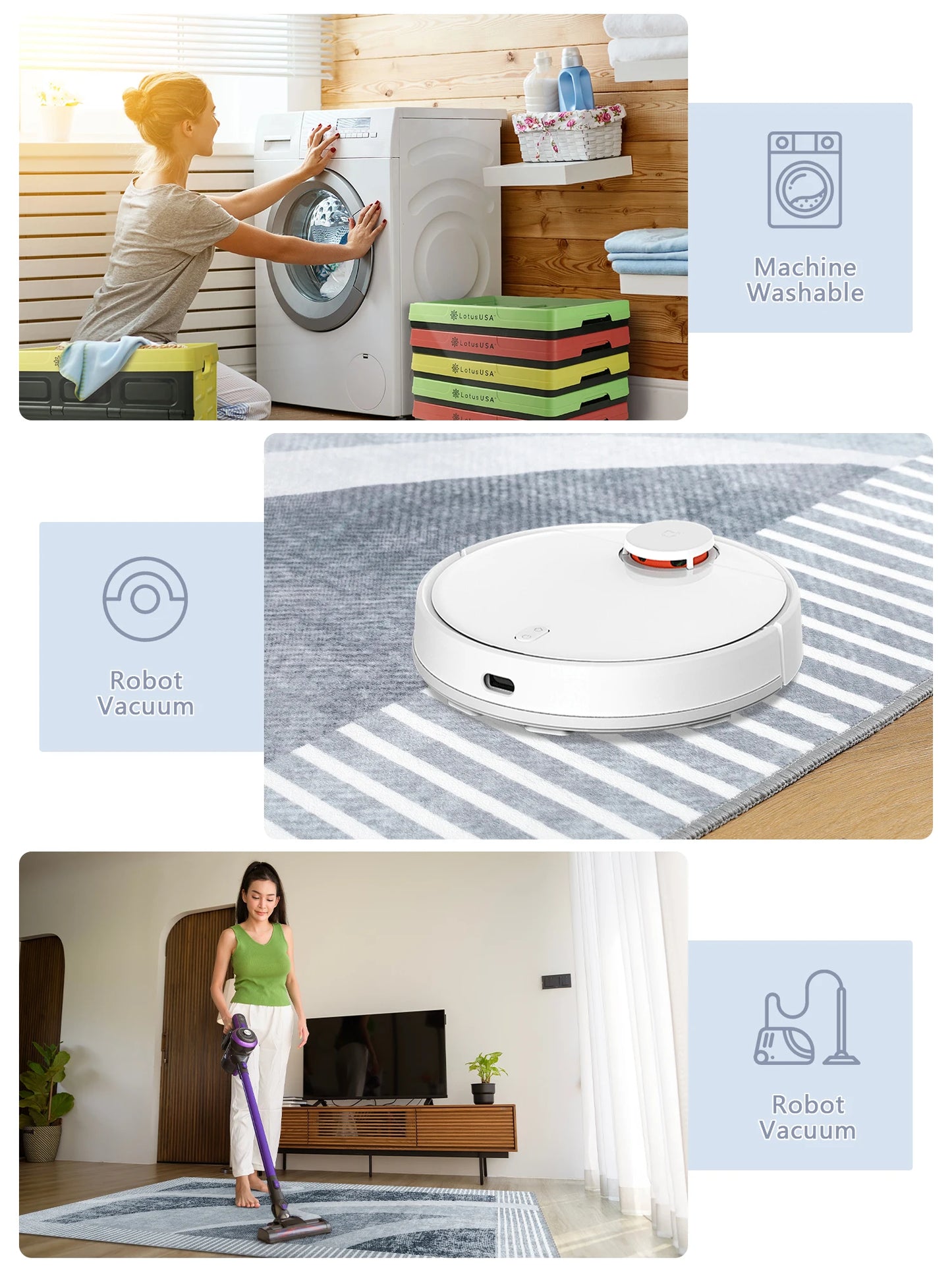 Area Rugs for Living Room, Machine Washable Vintage Rug,