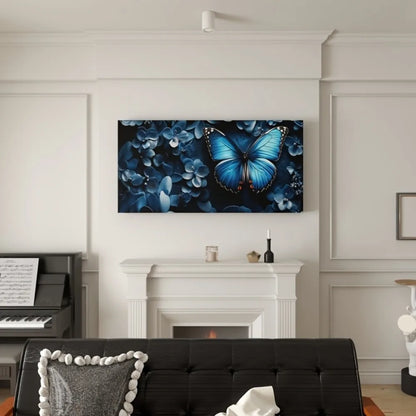 Charming blue butterfly canvas wall art,