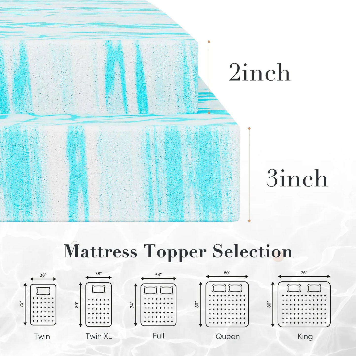 2-3 Inch Gel Memory Foam Mattress